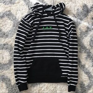 Black and white striped hoodie women’s size small